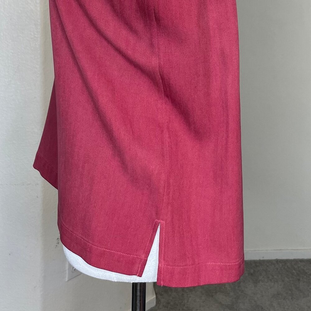 Tommy Bahama 100% Silk Raspberry Pink Chevron Weave Tank Top - Size M - Picture 4 of 9